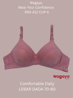Bra Buraja A12 Busa Tipis, Tanpa Kawat, Kait 2 UK 34-38