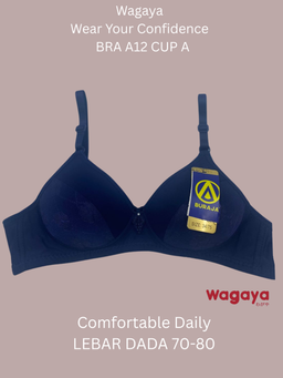 Bra Buraja A12 Busa Tipis, Tanpa Kawat, Kait 2 UK 34-38