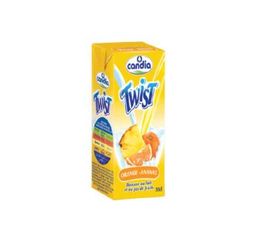 Boisson au lait et jus de fruits – Twist Candia – Orange Ananas- 20cl