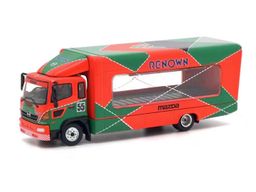 UNIQUE MODEL 1/64 HINO RANGER 500 OUTRIGGERS RAISED TRUCK - ORANGE GREEN