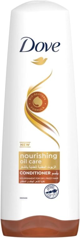 DOVE Conditioner for frizzy and dry hair, Nourishing Oil Care, nourishing care for up to 100% smoother* hair, 340ml