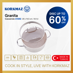 PANCI KORKMAZ GRANITA CASSEROLE PREMIUM COOKING WARE NON-STICK, SUITABLE FOR INDUCTION