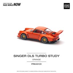 POP RACE MODEL 1/64 PORSCHE SINGER DLS TURBO (TRACK) - ORANGE