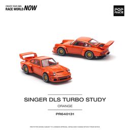 POP RACE MODEL 1/64 PORSCHE SINGER DLS TURBO (TRACK) - ORANGE