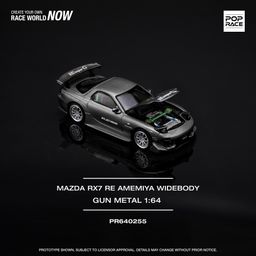 POP RACE MODEL 1/64 MAZDA RX7 RE-AMEMIYA - GUN METAL