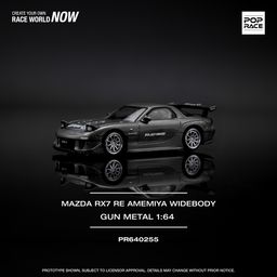 POP RACE MODEL 1/64 MAZDA RX7 RE-AMEMIYA - GUN METAL