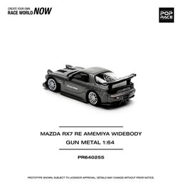 POP RACE MODEL 1/64 MAZDA RX7 RE-AMEMIYA - GUN METAL