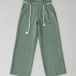 Pantalón Jules and Leopold verde recto con cinturón de soga - Size XS