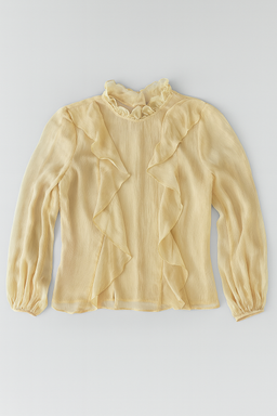 Blusa nude transparente con volantes - Size M