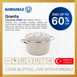 PANCI KORKMAZ GRANITA CASSEROLE PREMIUM COOKING WARE NON-STICK, SUITABLE FOR INDUCTION