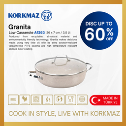 PANCI KORKMAZ GRANITA CASSEROLE PREMIUM COOKING WARE NON-STICK, SUITABLE FOR INDUCTION