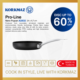 WAJAN KORKMAZ PRO-LINE NERO FRYPAN NON-STICK PREMIUM COOKING WARE, SUITABLE FOR INDUCTION