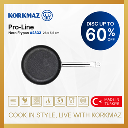 WAJAN KORKMAZ PRO-LINE NERO FRYPAN NON-STICK PREMIUM COOKING WARE, SUITABLE FOR INDUCTION