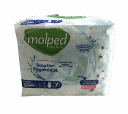 Serviettes hygiéniques Molped – Maxi thick – Bouclier hygiénique – Extra longue – 7pcs
