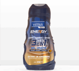 Gel Douche Venus Men Energy 3en1 – à l’Extrait de gingembre- 250ml