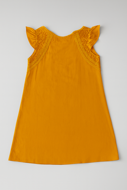 Vestido Naranja con Encaje y Volantes - Size M