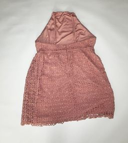 Vestido Rosado de Encaje Halter - Size L