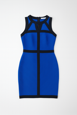 Vestido Azul con Detalles Negros - Size S