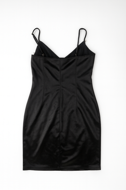 Vestido Negro Satinado con Tirantes - Size S