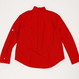 Camisa Roja de Manga Larga con Cuello Alto - Size M