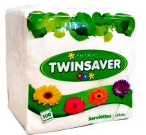 PAPER SERVIETTES TWINSAVER 100'S