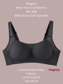 Bra Wagaya 468 Tanpa Kawat Bra super soft Cup C UK 36-42