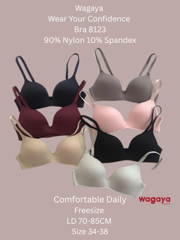 Bra Wagaya 8123 Tanpa Kawat Bra super soft Cup B UK 34-38