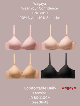 Bra Wagaya 3060 Tanpa Kawat Bra super soft Cup C UK 36-42