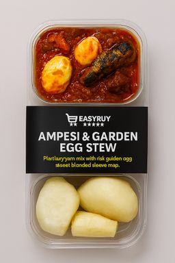 Ampesi & Garden Egg Stew – Yam & Plantain Combo with Smoked Fish