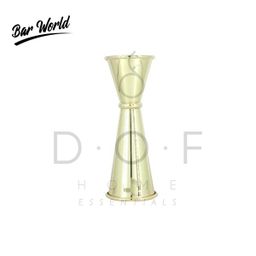 BAR WORLD GOLD PLATED BANDED DOUBLE JIGGER 30/60 ML
