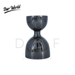 BAR WORLD GUNMETAL BLACK PLATED SLIM WAIST JIGGER 30/60 ML