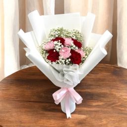 8 Mix Carnations with Baby's Breath