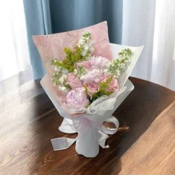 Peony, Roses & Matthiola Bouquet