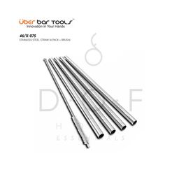 UBER BAR TOOLS STAINLESS STEEL STRAW (4 PACK + BRUSH)