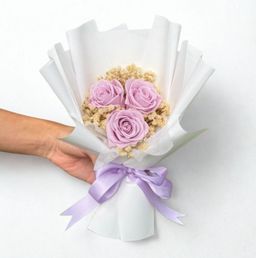 Dreamy Blush Lilac Preserved Rose Bouquet