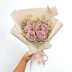 Dreamy Blush Lilac Preserved Rose Bouquet
