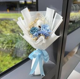 Mixed Blue Preserved Rose Bouquet (Blue Fantasy)