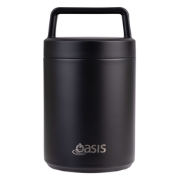 OASIS Stainless Steel Dual Compartment Food Jar with Handle 480ml