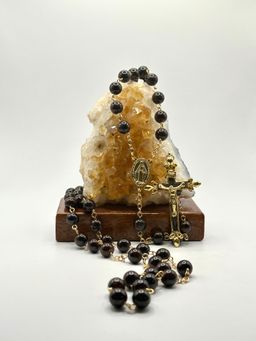 Rosario de Granate Laminado en oro 18k