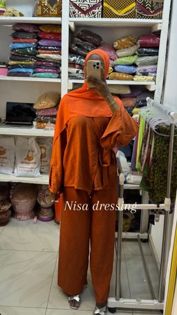 Ensemble pantalon chemise croisé ~ marron