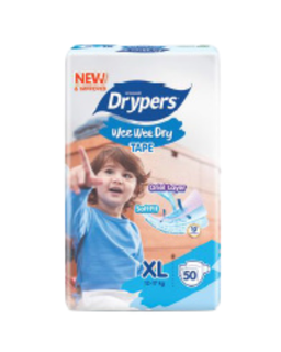 Drypers Wee Wee Dry Mega Pack (XTra Large) 50s X 4 (1 Carton)