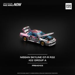 POP RACE MODEL 1/64 NISSAN SKYLINE GT-R (R32) - #22 AXIA GROUP A