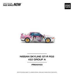 POP RACE MODEL 1/64 NISSAN SKYLINE GT-R (R32) - #22 AXIA GROUP A