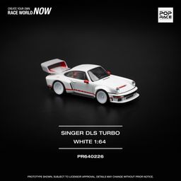 POP RACE MODEL 1/64 PORSCHE SINGER DLS TURBO (TRACK) - WHITE