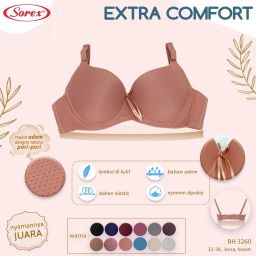 Sorex Bra 3260 Extra Comfort Busa Sedang Kawat Kait 2 Cup B
