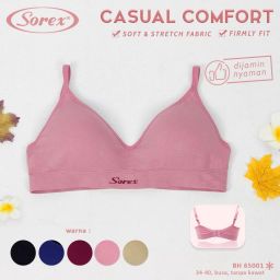 Bra 65001 Tanpa Kawat Busa Kait 2 Setara Cup B Bra Harian Casual Comfort