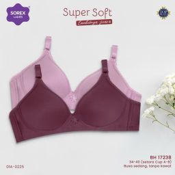 Bra BH Tanpa Kawat Super Soft Sorex 17238 CUP B UK 34-40