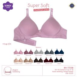 Bra BH Tanpa Kawat Super Soft Sorex 17238 CUP B UK 34-40