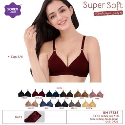 Bra BH Tanpa Kawat Super Soft Sorex 17238 CUP B UK 34-40