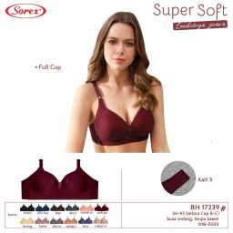 Bra Sorex TANPA KAWAT/BH sorex 17239 super soft/CUP BESAR C UK 36-42